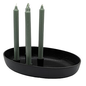 Lambert Kerzenhalter Schale FIORE schwarz